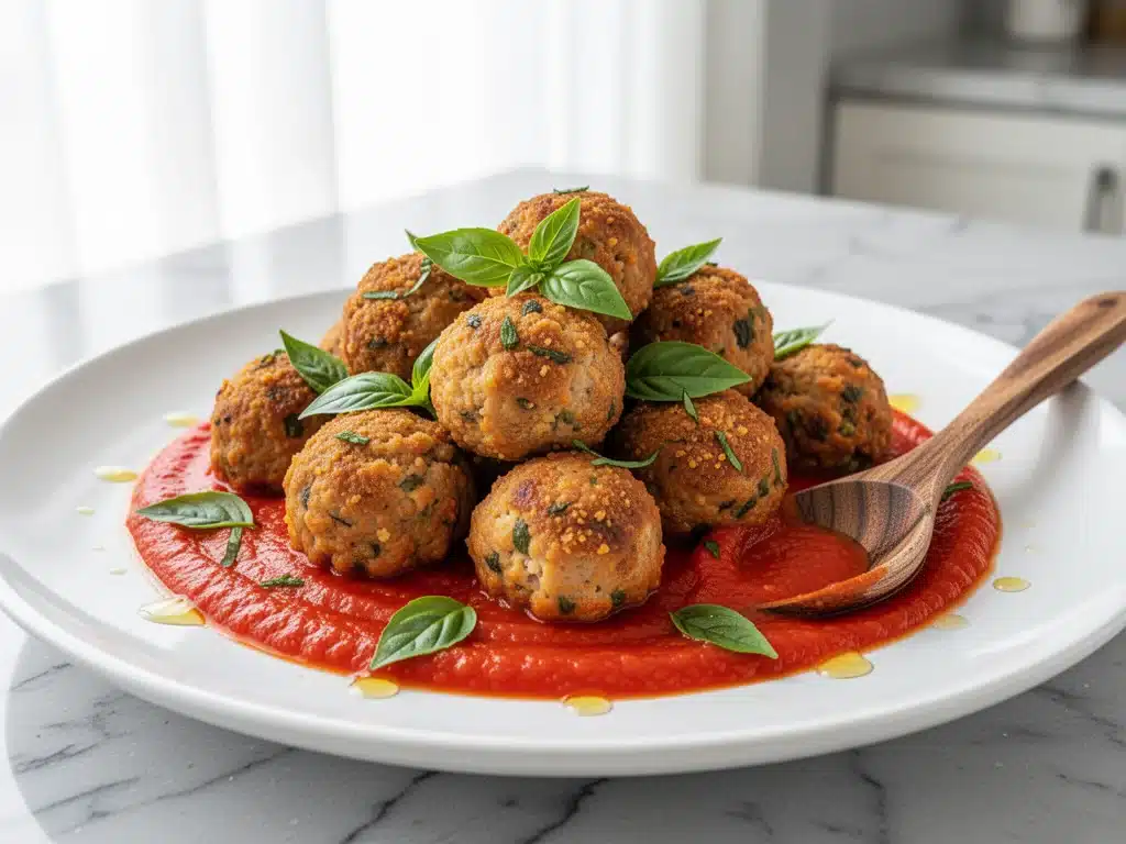 air fryer turkey meatballs - featured image