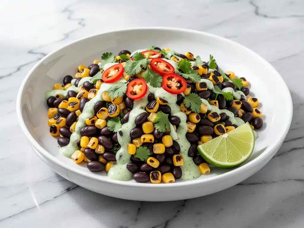 charred corn and black bean salad - featured image