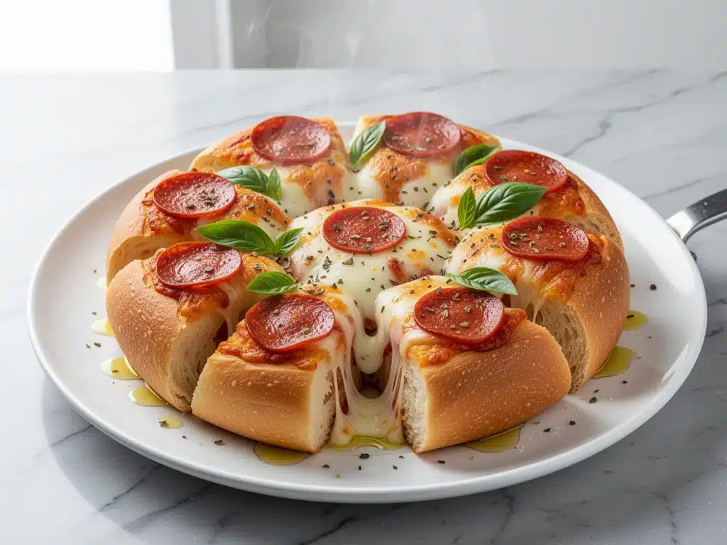 cheesy pull-apart pepperoni pizza bread - featured image
