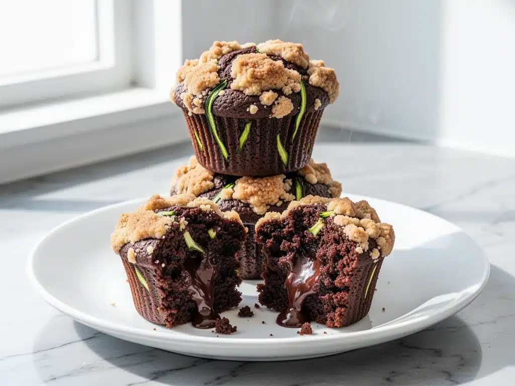 chocolate zucchini muffins - featured image