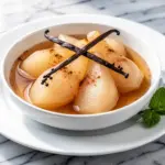 cinnamon spiced canned pears - featured image