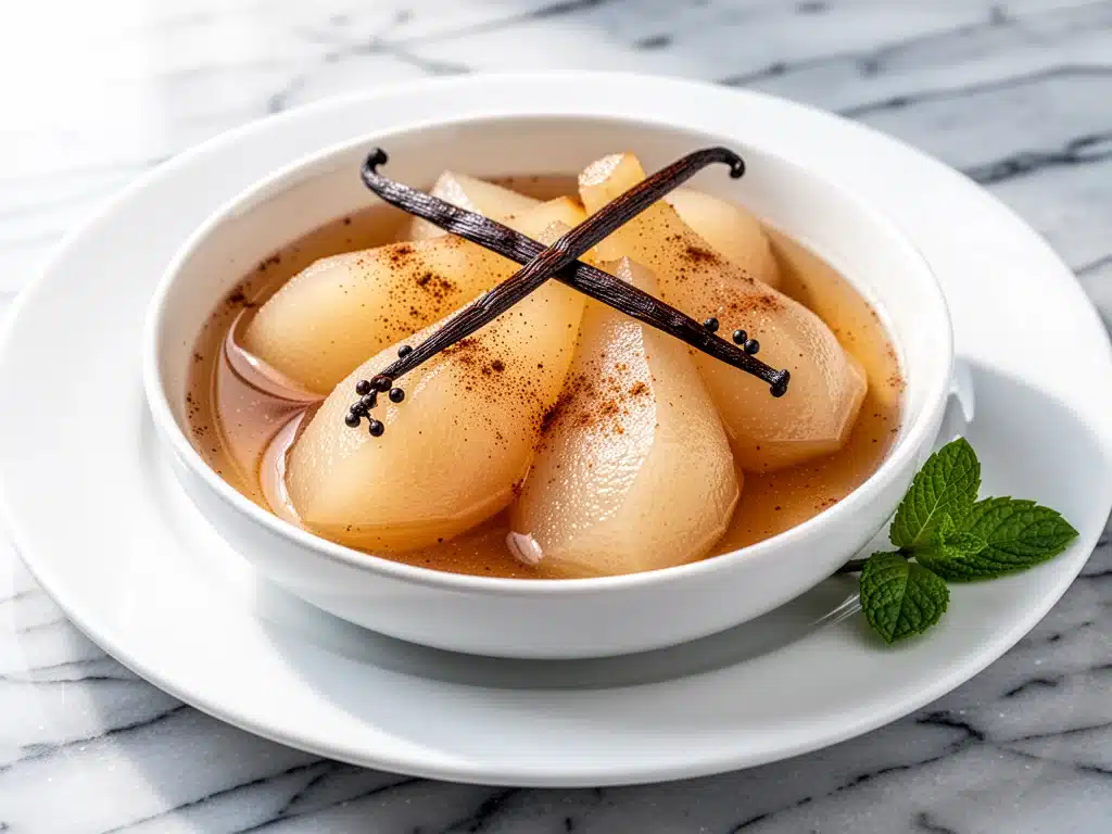 cinnamon spiced canned pears - featured image