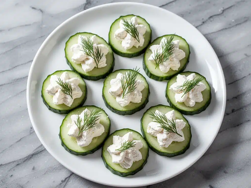 Cold Cucumber Bites with Whipped Feta: 5-Min Appetizer 4 Cold Cucumber Bites with Whipped Feta preparation steps