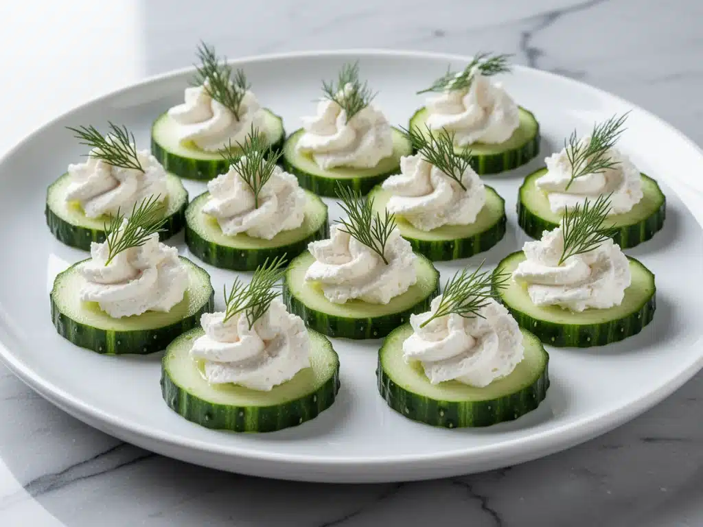 Cold Cucumber Bites with Whipped Feta - featured image