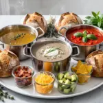 cozy soup bar party spread - featured image
