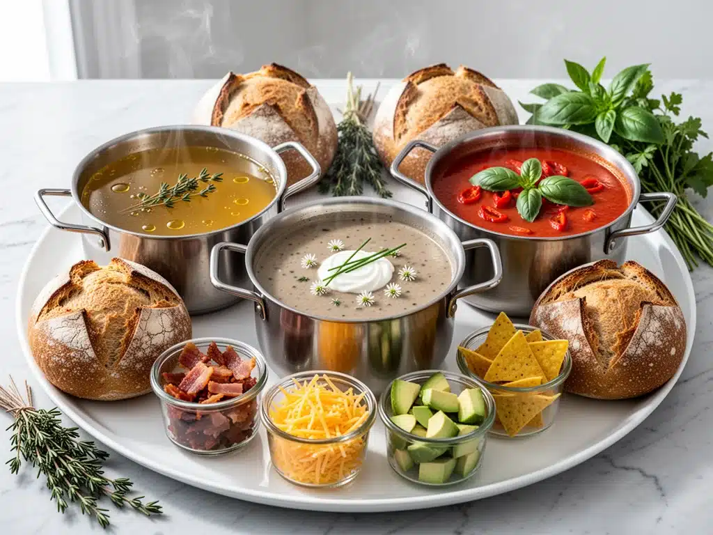 cozy soup bar party spread - featured image