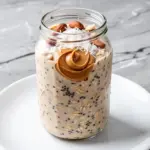 creamy peanut butter overnight oats with chia seeds - featured image
