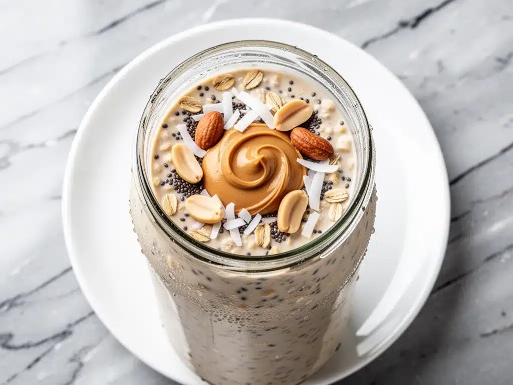 Creamy Peanut Butter Overnight Oats with Chia Seeds: Easy 5-Ingredient Breakfast 4 creamy peanut butter overnight oats with chia seeds preparation steps
