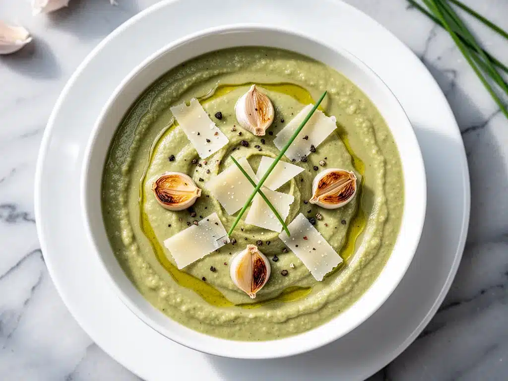 Creamy Zucchini Soup: 15-Minute Roasted Garlic Meal 4 creamy zucchini soup preparation steps