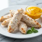 crispy baked coconut chicken tenders - featured image
