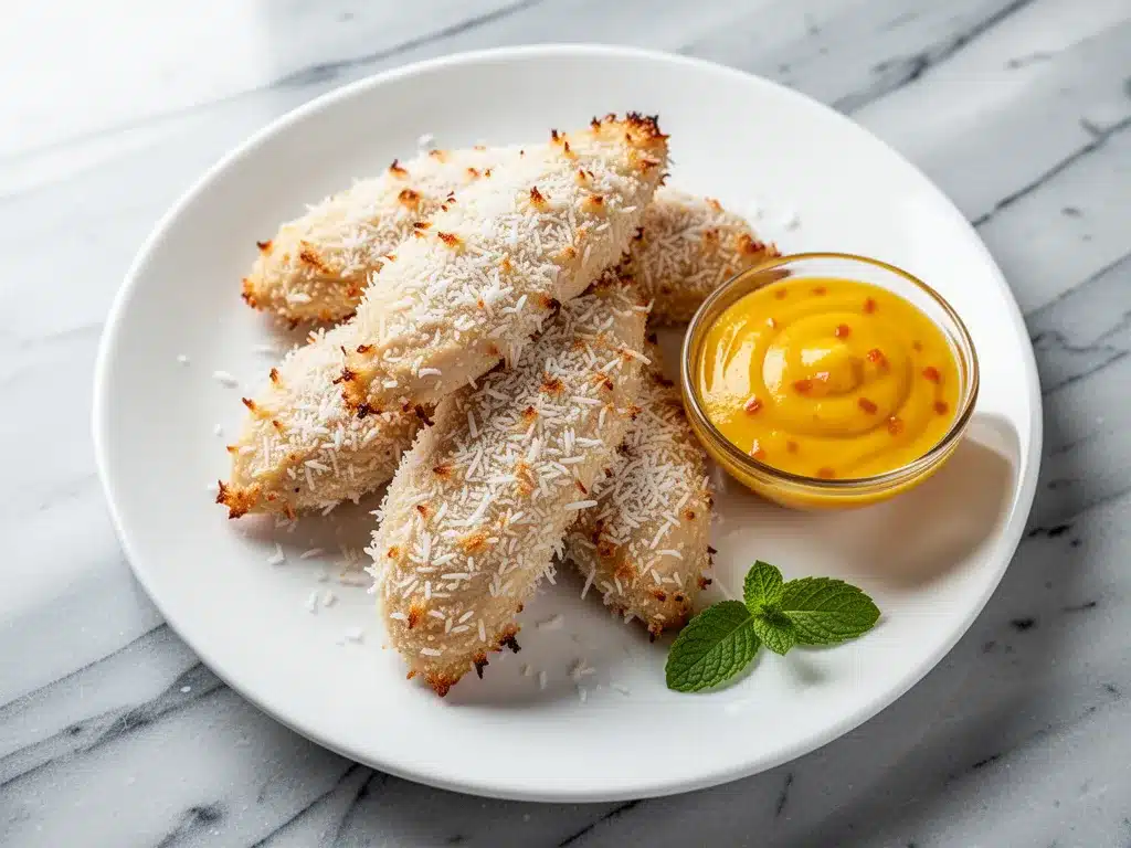 Crispy Baked Coconut Chicken Tenders: Easy Air Fryer Recipe 4 crispy baked coconut chicken tenders preparation steps