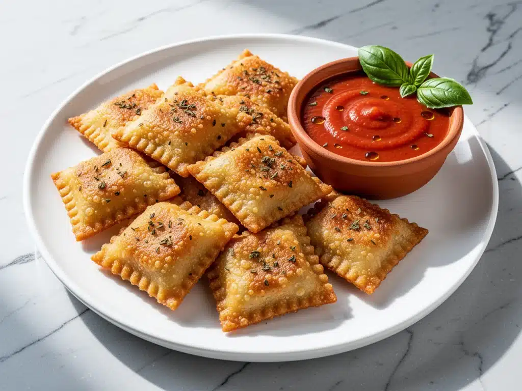 crispy baked ravioli bites - featured image