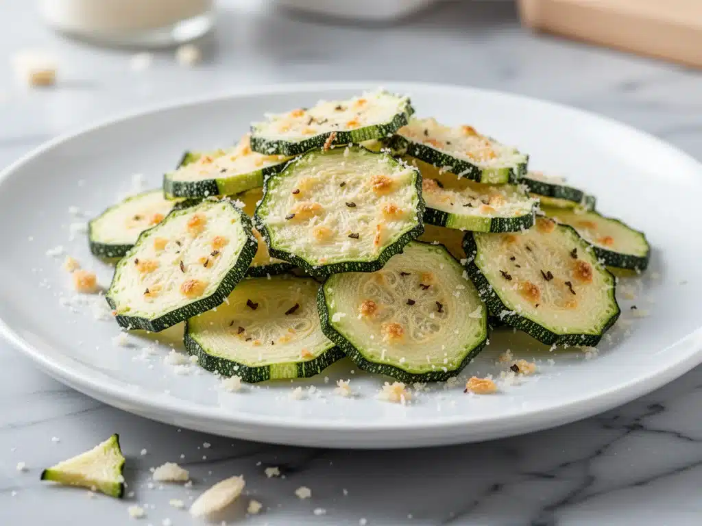 crispy baked zucchini chips - featured image