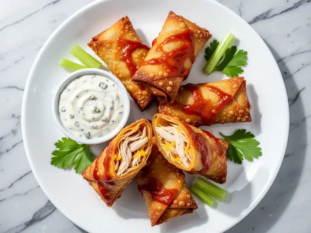Crispy Buffalo Chicken Egg Rolls: Best Game Day Appetizer 4 Crispy Buffalo Chicken Egg Rolls preparation steps