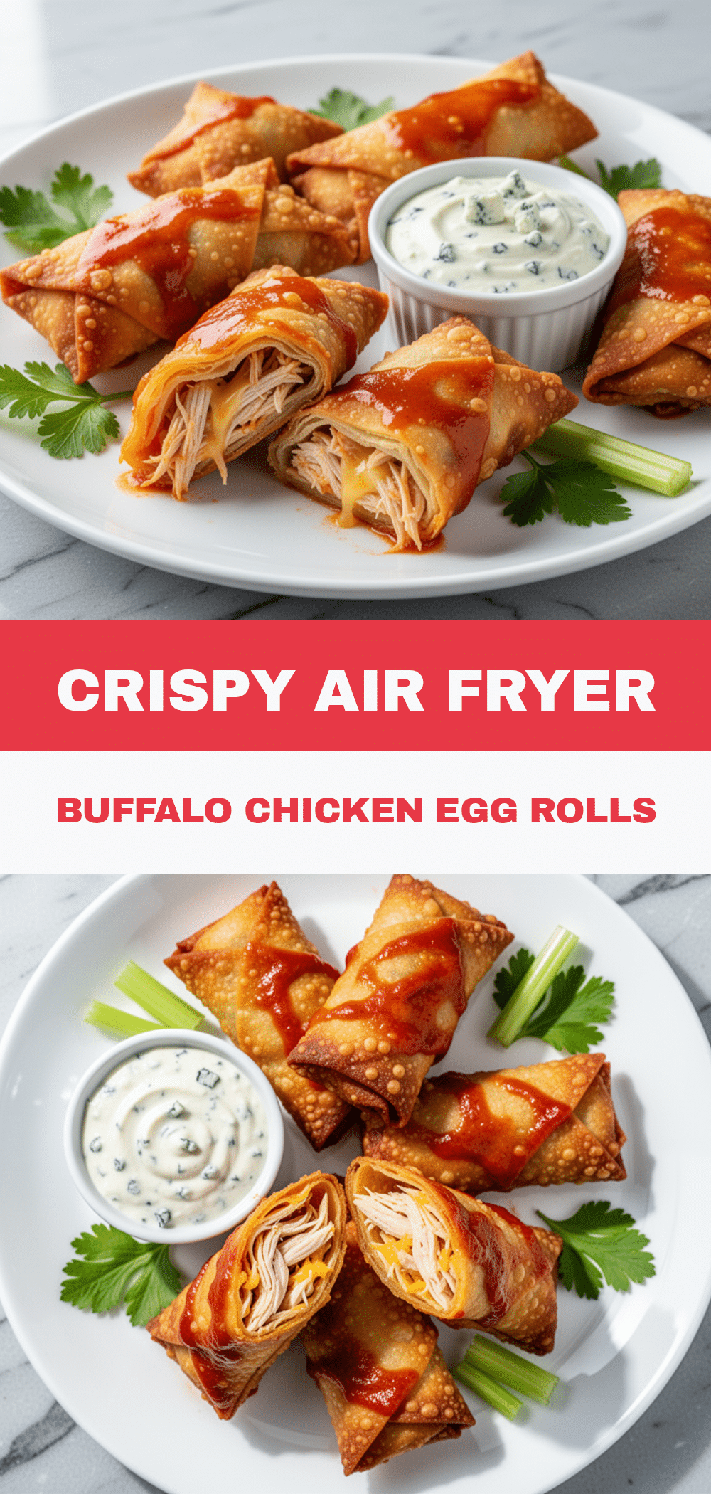 Crispy Buffalo Chicken Egg Rolls: Best Game Day Appetizer 5 Crispy Buffalo Chicken Egg Rolls recipe
