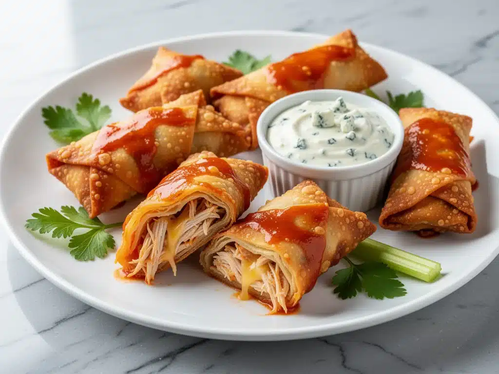 Crispy Buffalo Chicken Egg Rolls - featured image