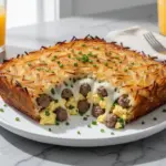 crispy hash brown breakfast casserole - featured image