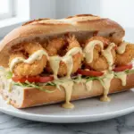 crispy panko fried shrimp poboy - featured image
