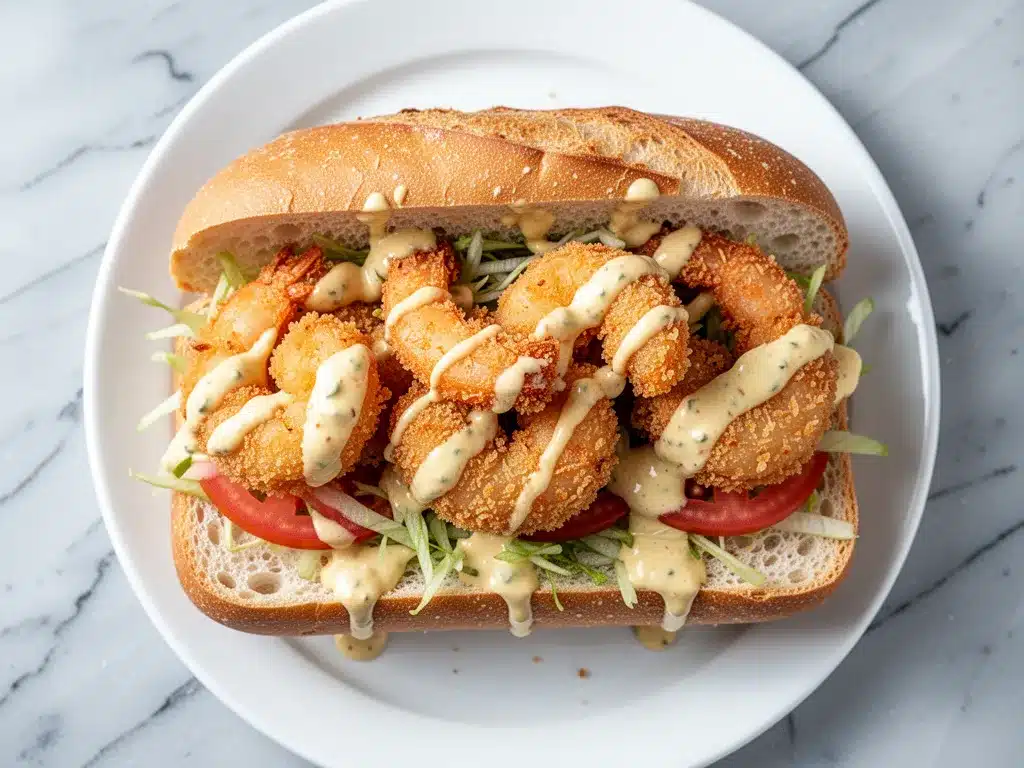 Crispy Panko Fried Shrimp PoBoy: 15-Minute Weeknight Dinner 4 crispy panko fried shrimp poboy preparation steps