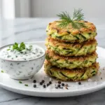 crispy zucchini fritters - featured image