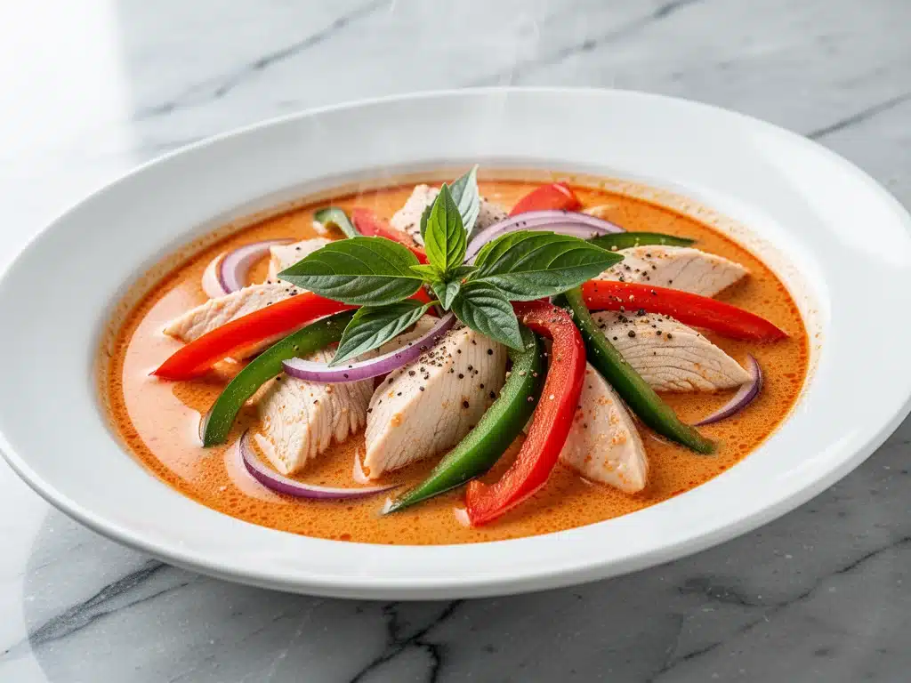 dairy-free thai red curry chicken - featured image