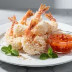 easy crunchy baked coconut shrimp - featured image