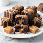 fudgy salted caramel brownie bites - featured image