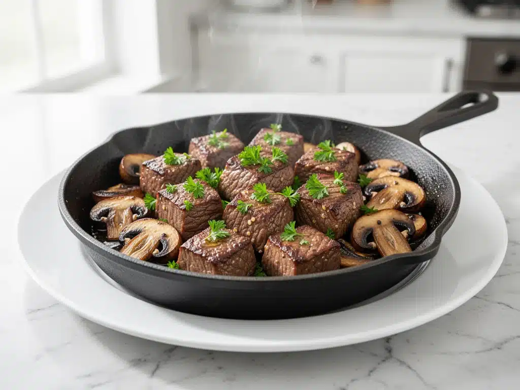 Home 6 garlic butter steak bites - featured image