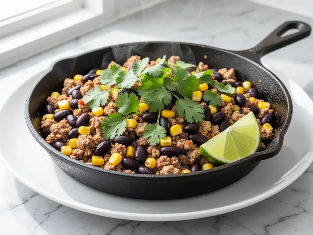 high-protein turkey taco skillet - featured image