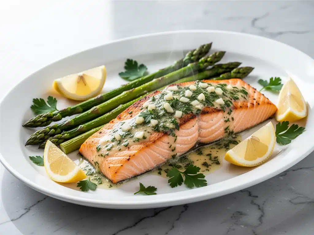 Keto Garlic Butter Baked Salmon - featured image