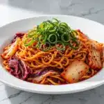 kimchi ramen noodle stir-fry - featured image