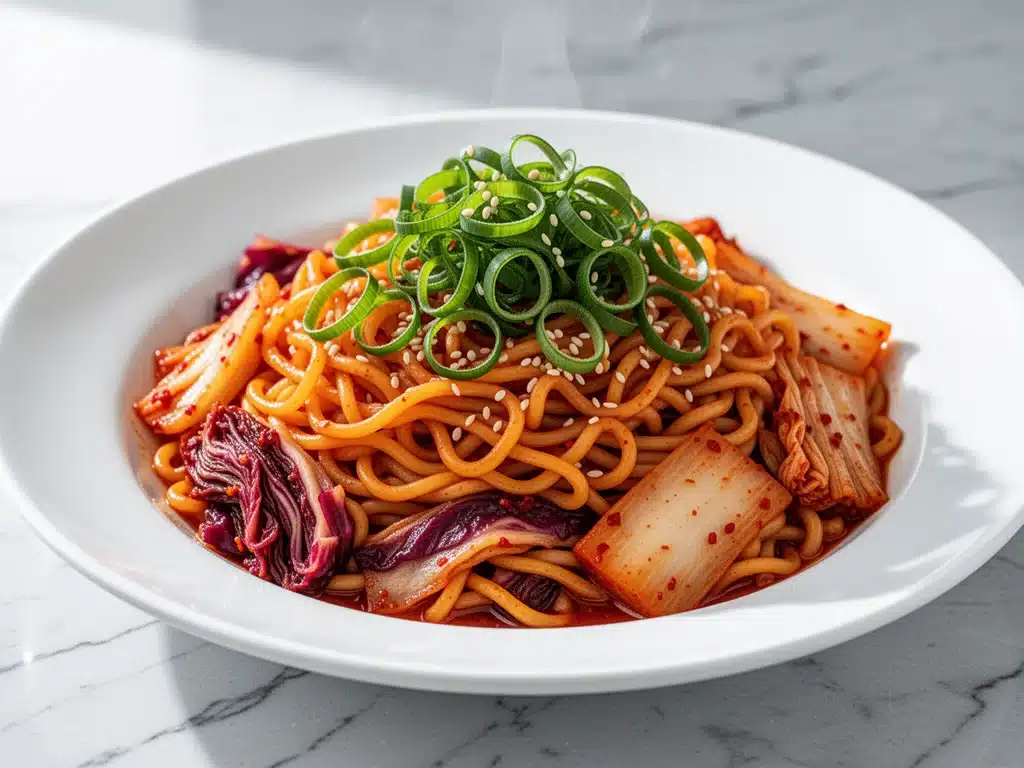 kimchi ramen noodle stir-fry - featured image