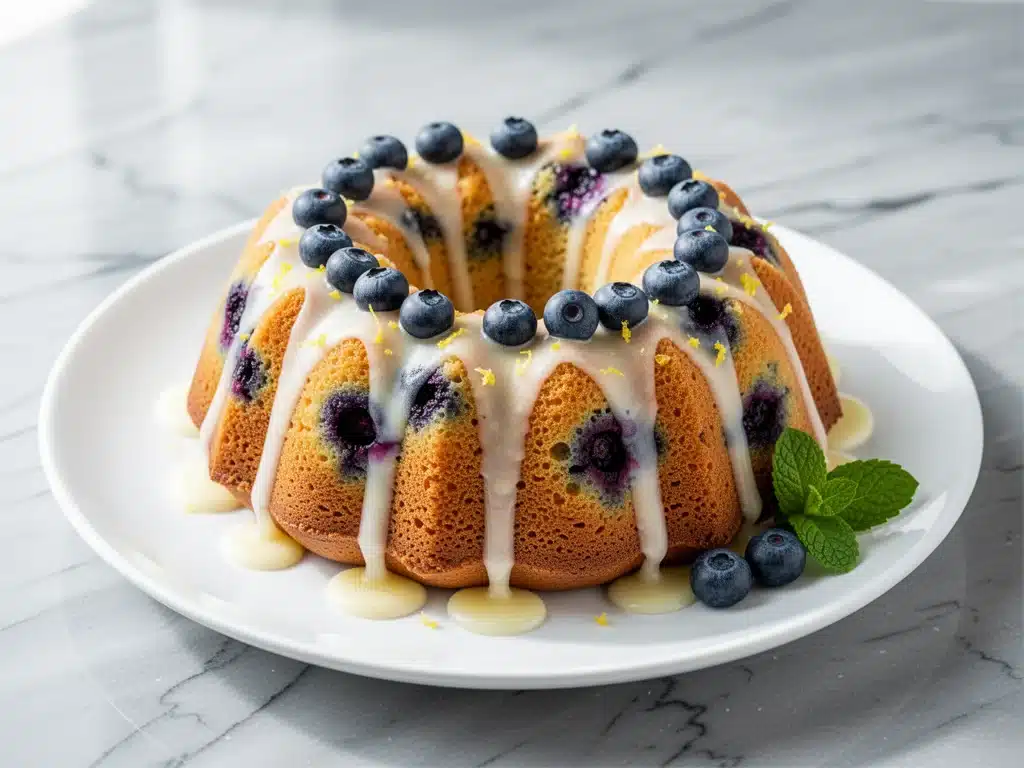 lemon blueberry bundt cake - featured image
