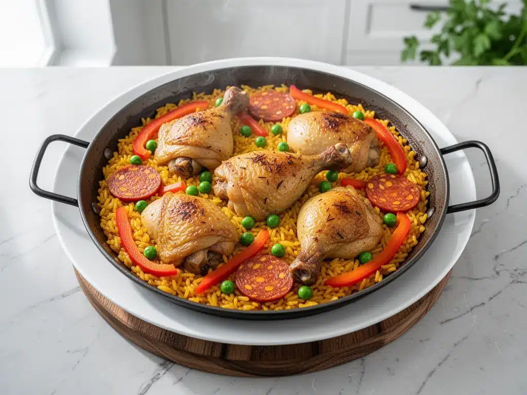 One-Pot Chicken and Chorizo Paella: Easy 30-Min Meal 4 one-pot chicken and chorizo paella preparation steps
