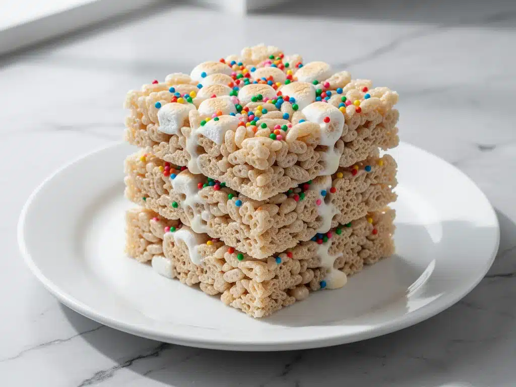 Rice Krispie Bars with Sprinkles - featured image