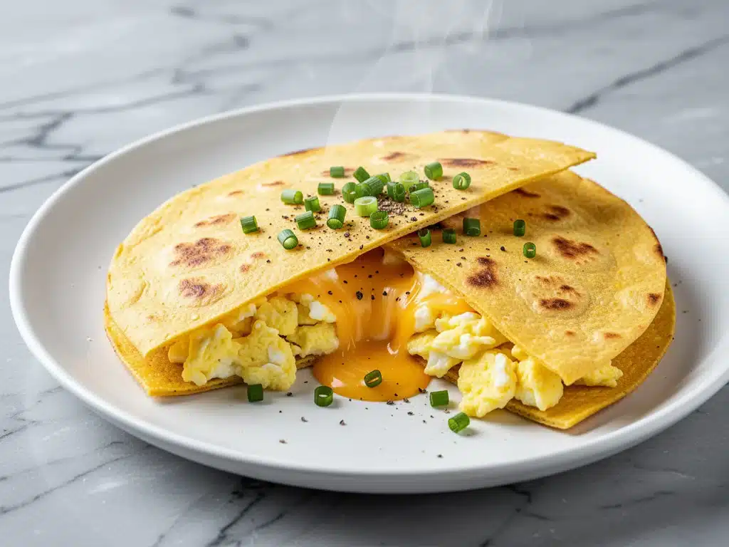 savory breakfast quesadillas with egg - featured image