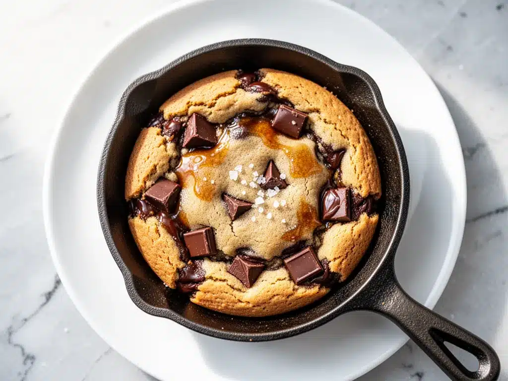 Small-Batch Chocolate Chip Skillet Cookie for Two: Easy Dessert 4 small-batch chocolate chip skillet cookie preparation steps