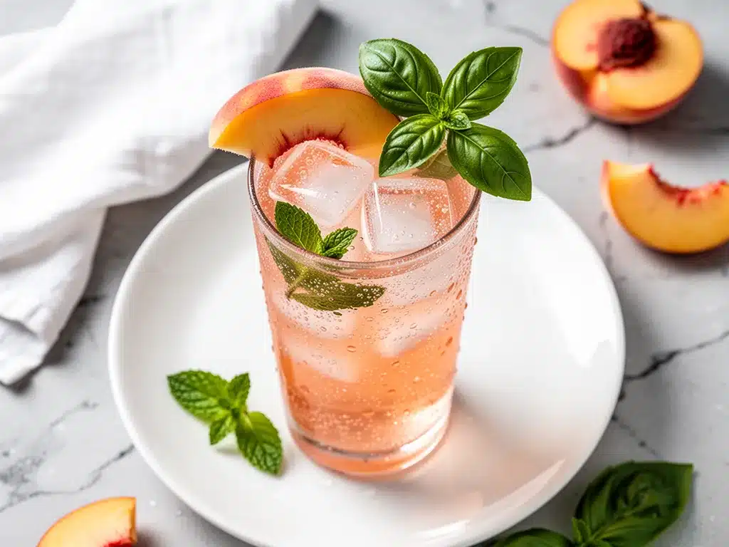 Sparkling Peach Basil Lemonade: 5-Min Easy Homemade Drink 4 Sparkling Peach Basil Lemonade preparation steps