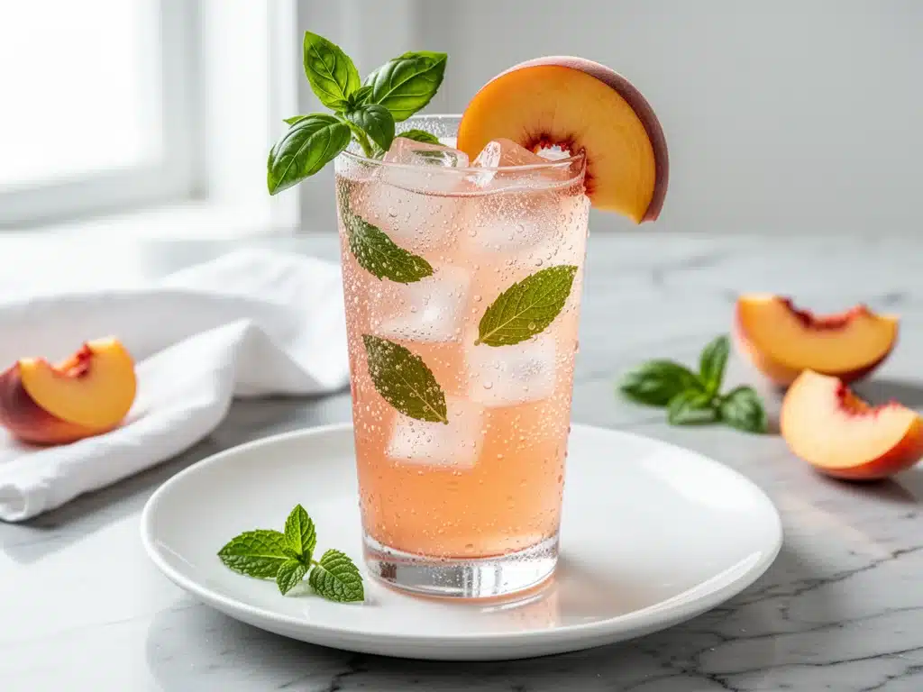Sparkling Peach Basil Lemonade - featured image