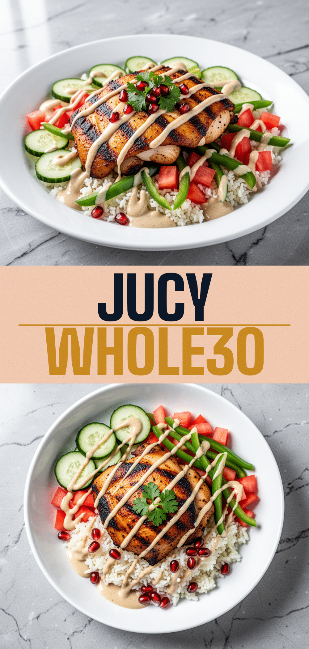 Whole30 Grilled Chicken Shawarma Bowls: 5-Ingredient Tahini Recipe 5 Whole30 Grilled Chicken Shawarma Bowls recipe