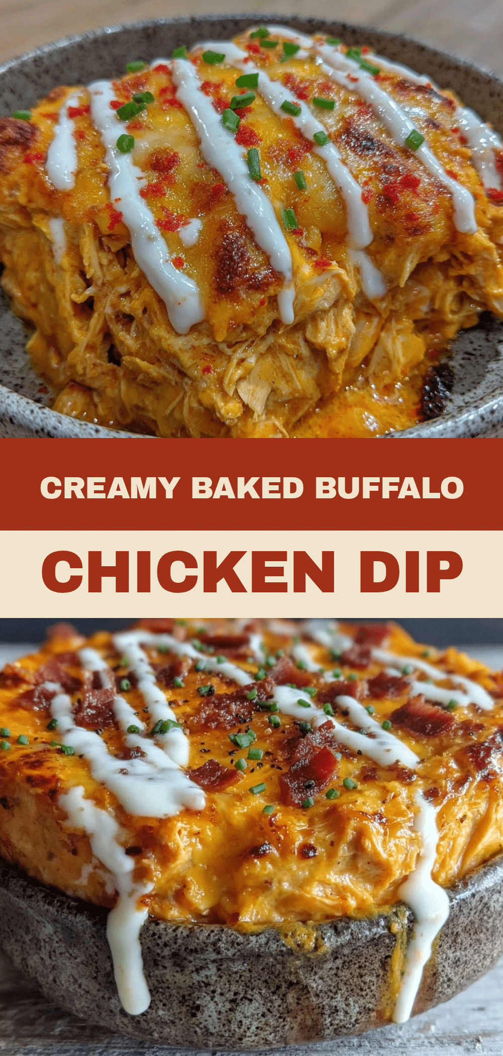 Baked Buffalo Chicken Dip: The Best Impressive Party Dip 5 baked buffalo chicken dip with ranch drizzle recipe