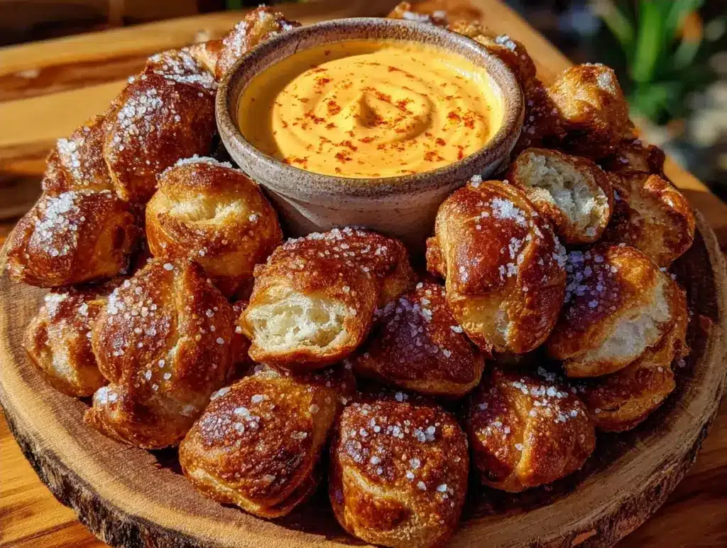 beer cheese pretzel bites - featured image