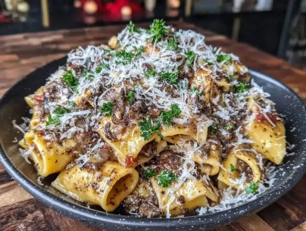 black garlic butter pasta - featured image