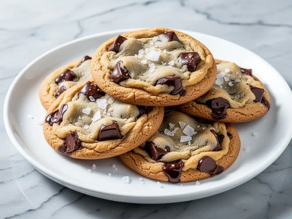 chewy brown butter chocolate chip cookies - featured image
