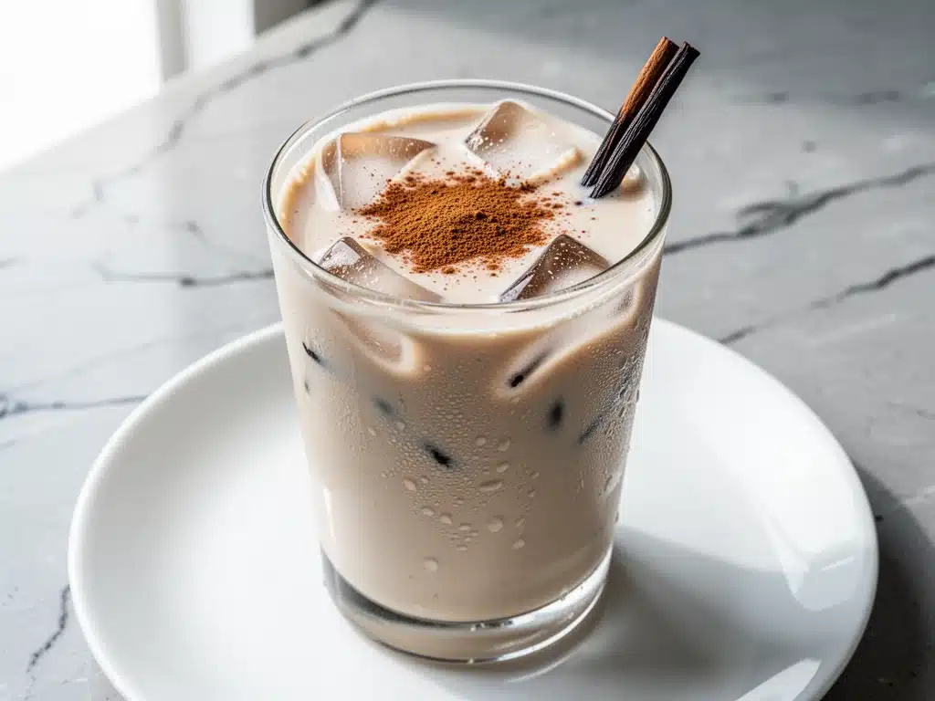 creamy iced horchata latte - featured image