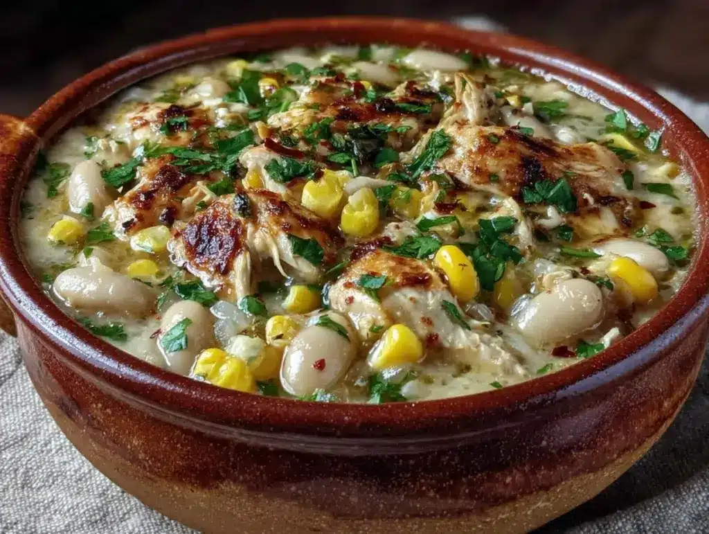 creamy instant pot white chicken chili - featured image