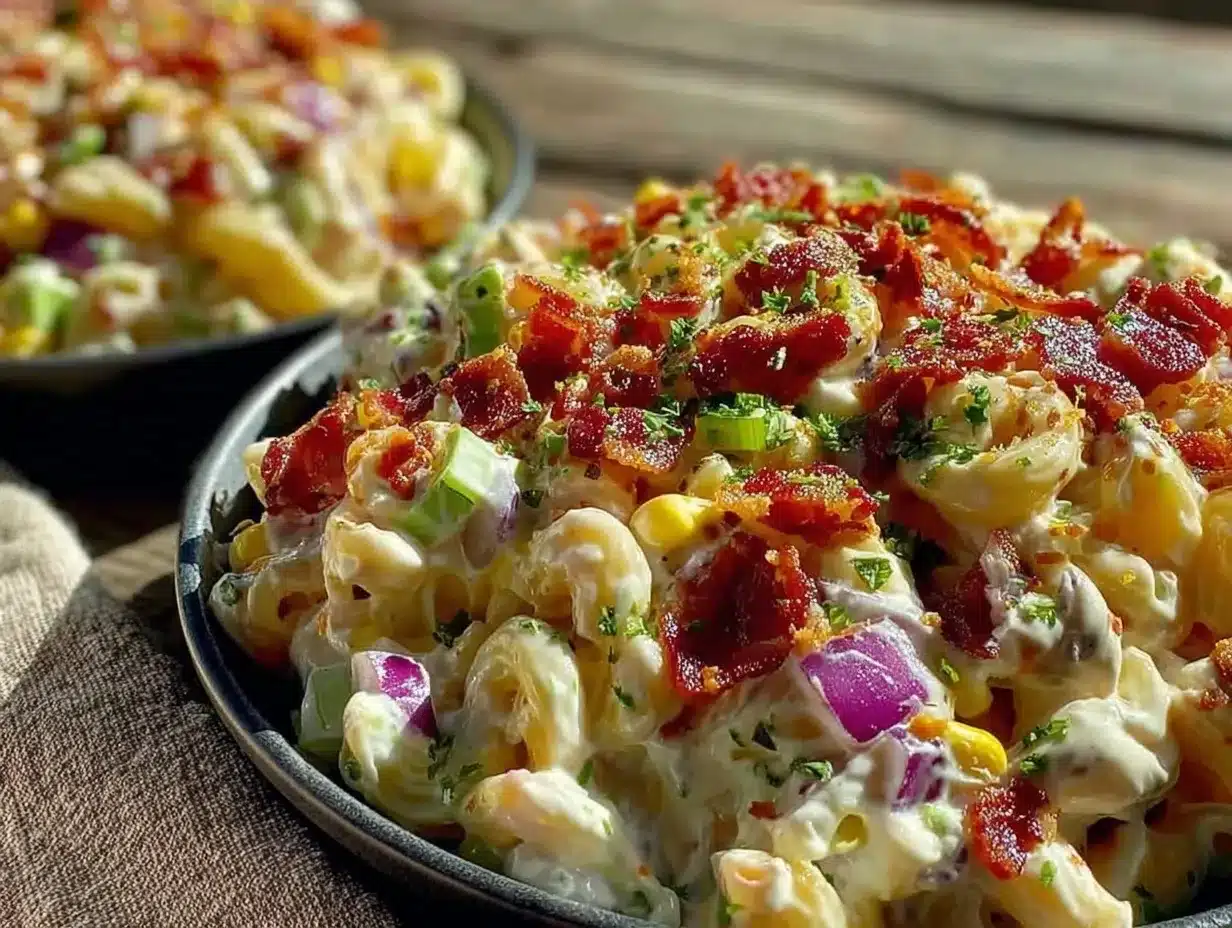 Creamy Southern Style Pasta Salad with Bacon: Best Party Dish 4 creamy southern style pasta salad with bacon preparation steps