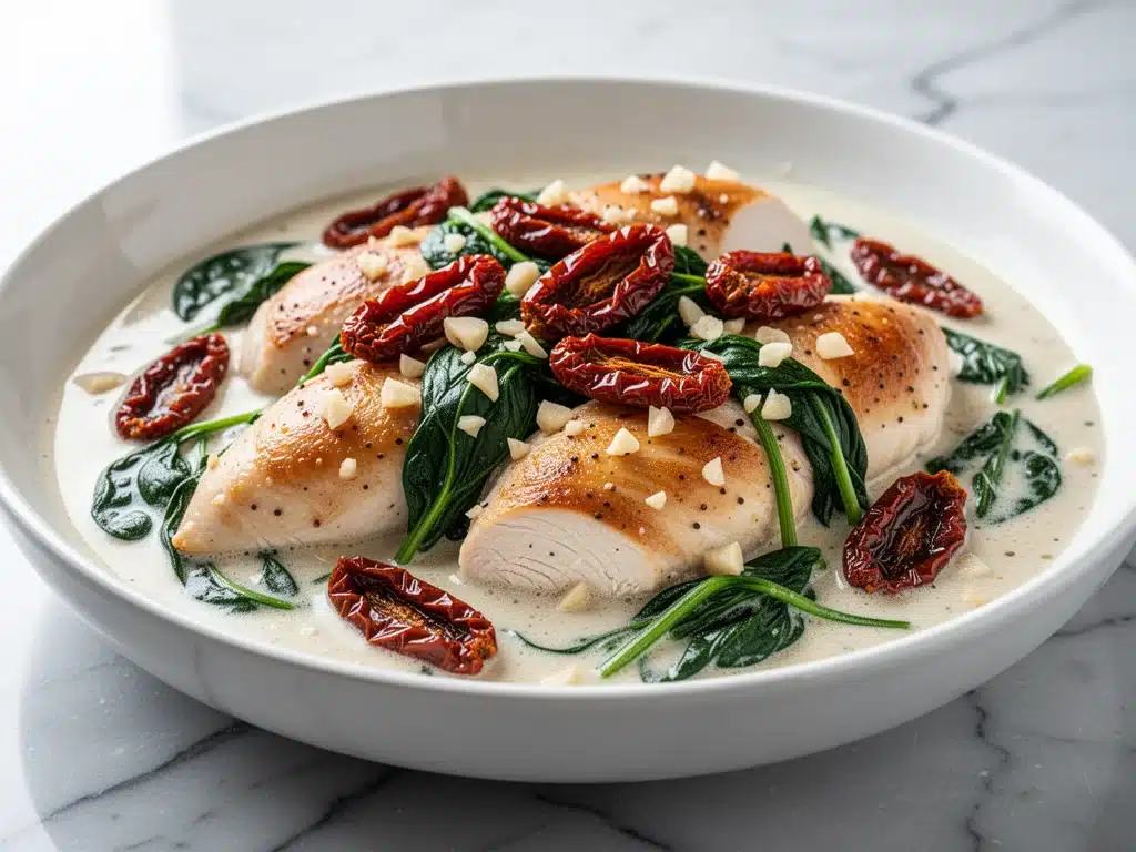 creamy tuscan garlic chicken - featured image