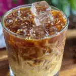 creamy vanilla bean iced coffee - featured image