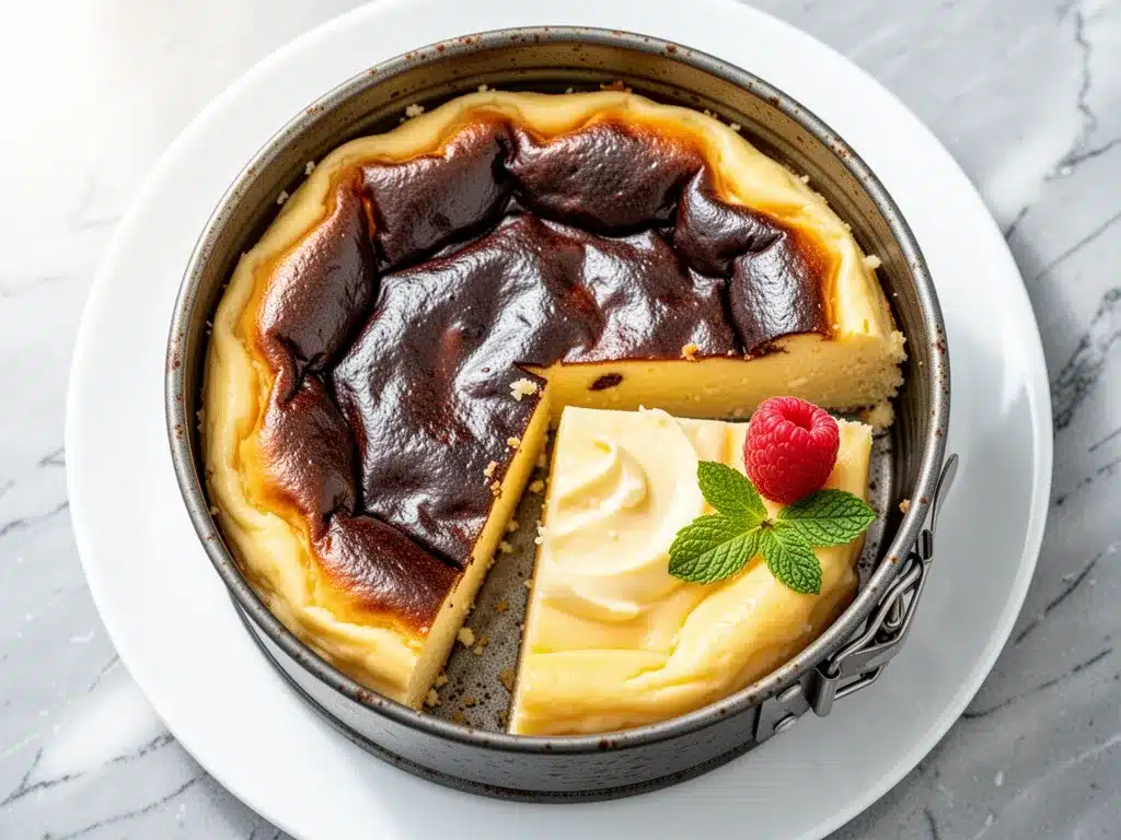 Crispy Basque Burnt Cheesecake: Easy No-Crust Recipe 4 Crispy Basque Burnt Cheesecake preparation steps